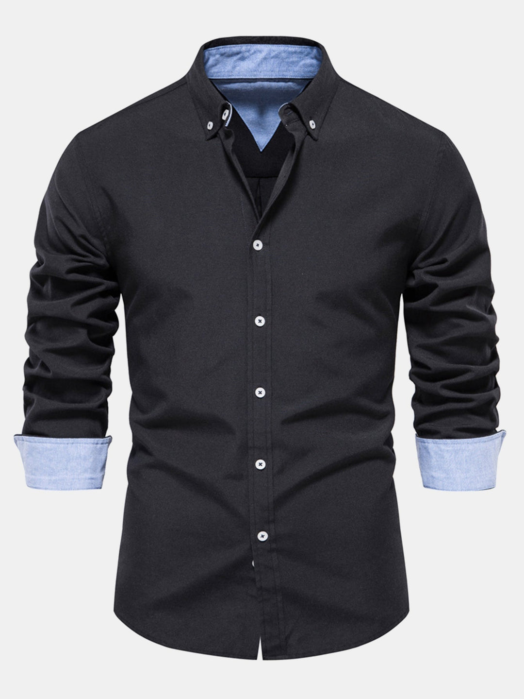 Button-Up Oxford Shirt with Long Sleeves
