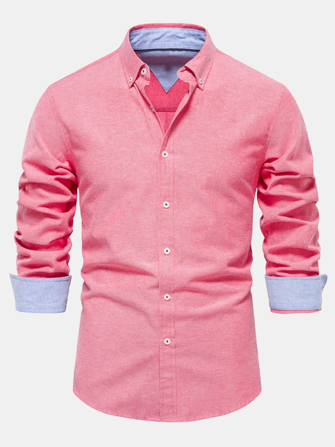 Button-Up Oxford Shirt with Long Sleeves