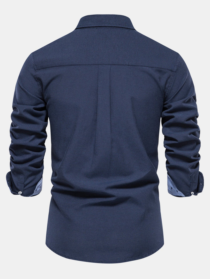 Button-Up Oxford Shirt with Long Sleeves