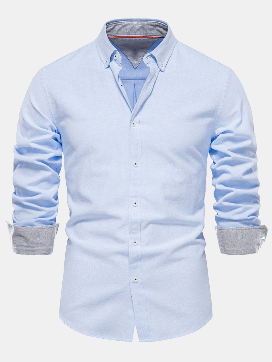 Button-Up Oxford Shirt with Long Sleeves