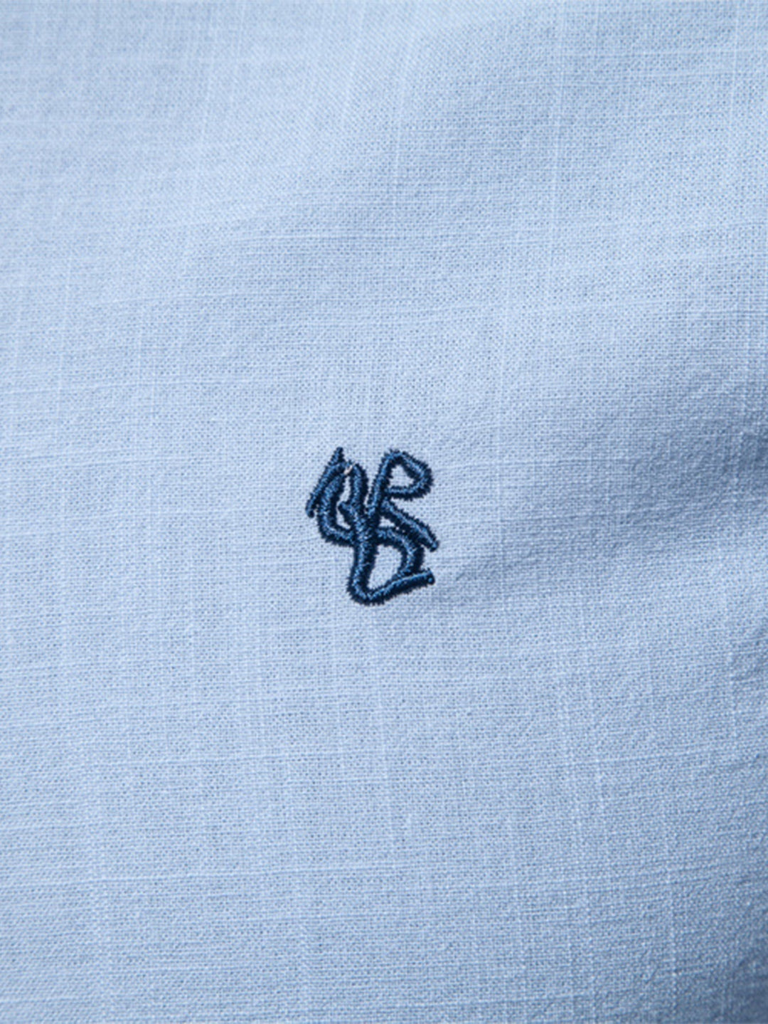Long Sleeve Shirt with High Neck Linen Look
