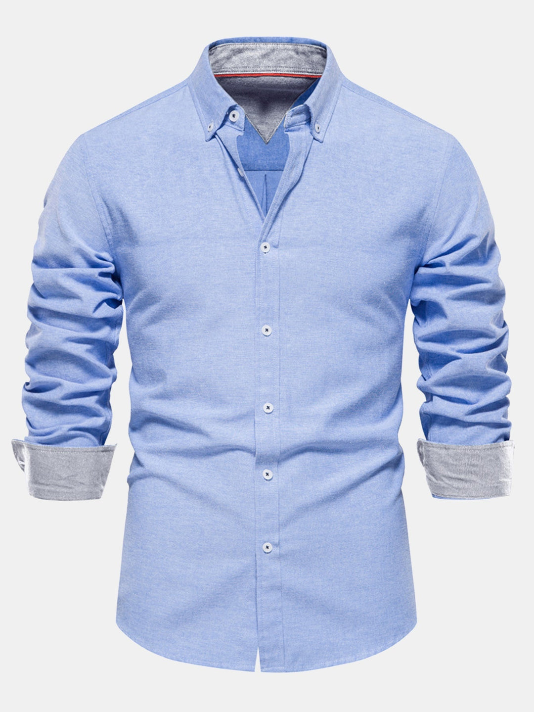 Button-Up Oxford Shirt with Long Sleeves