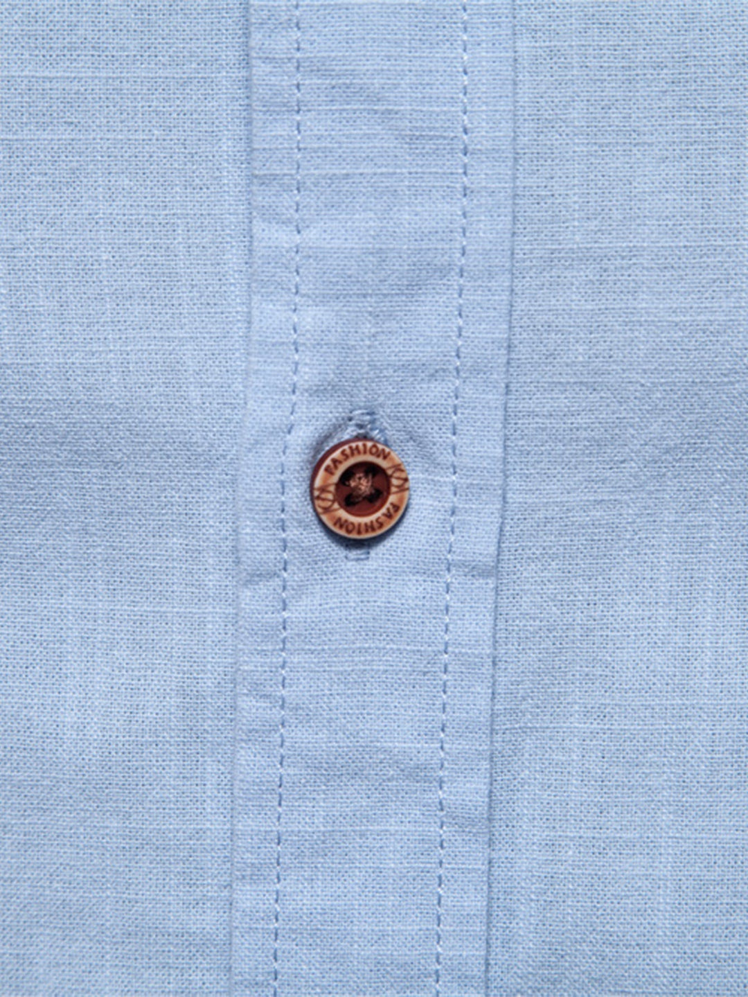 Long Sleeve Shirt with High Neck Linen Look