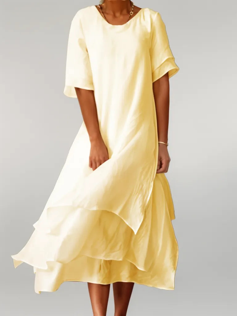 Eloise | Chic Midi Dress with Layered Design