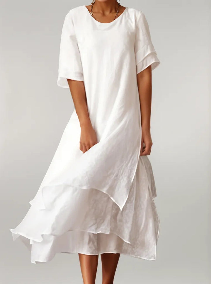 Eloise | Chic Midi Dress with Layered Design