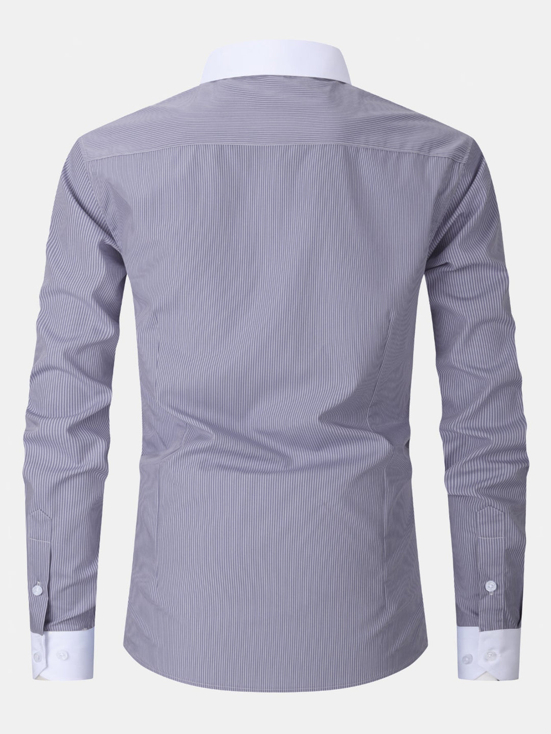 Striped Contrast Collar Dressed Shirt