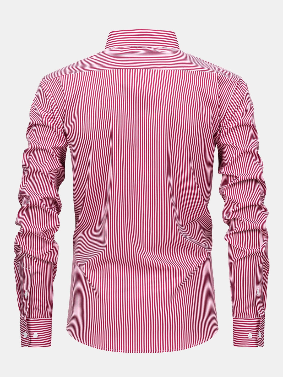 Button-Up Striped Long Sleeve Shirt & Elastic Waist Straight Leg Pants