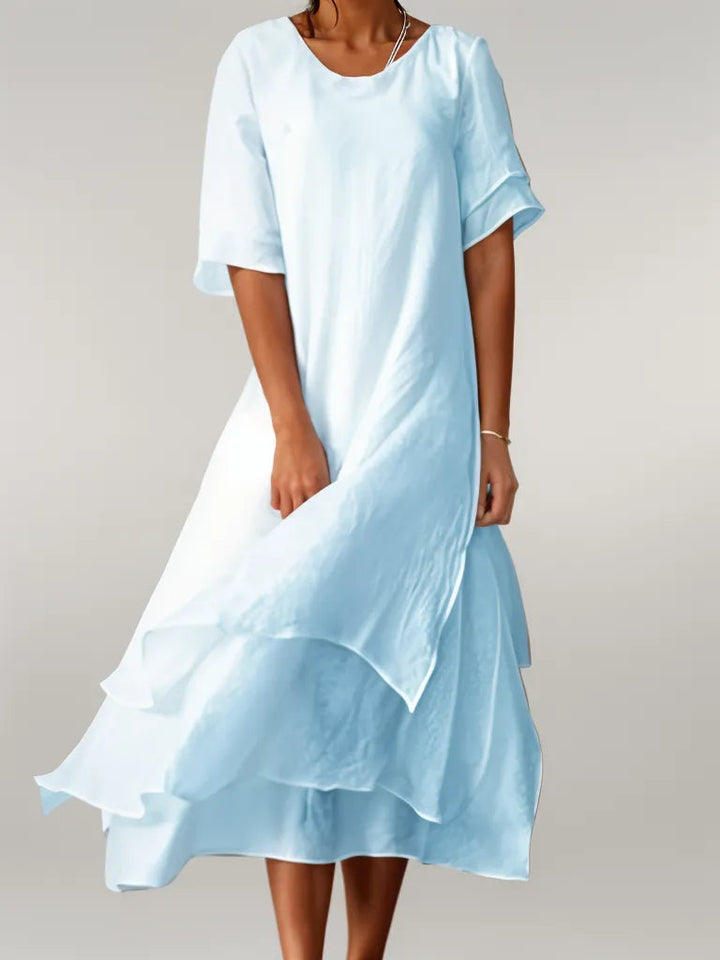 Eloise | Chic Midi Dress with Layered Design