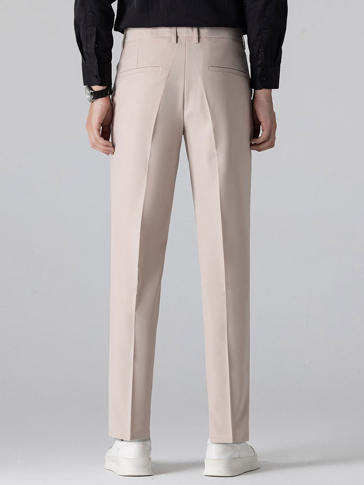 Slim Fit Tapered Pants with Buttons & Long Sleeve Striped Shirt