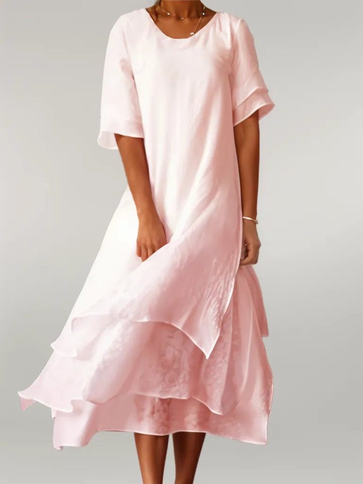 Eloise | Chic Midi Dress with Layered Design