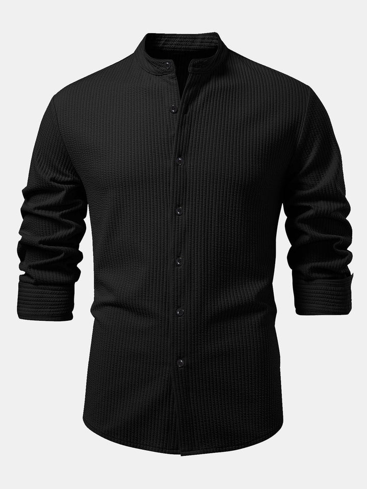 Muscle Fit Long Sleeve Ribbed Turtleneck Shirt