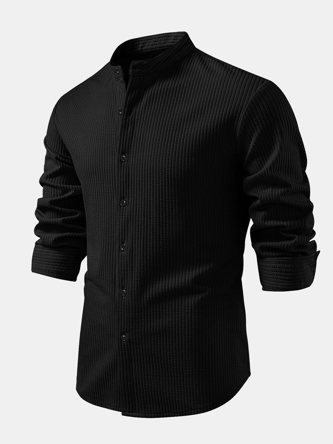 Muscle Fit Long Sleeve Ribbed Turtleneck Shirt