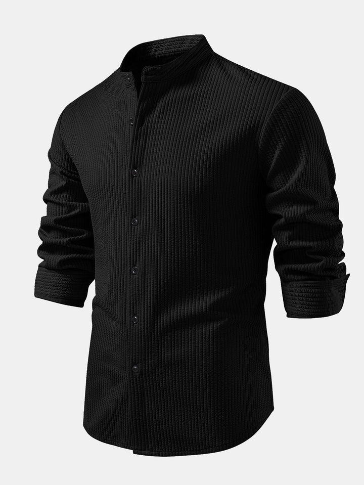 Muscle Fit Long Sleeve Ribbed Turtleneck Shirt