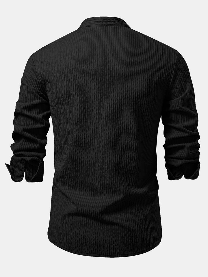 Muscle Fit Long Sleeve Ribbed Turtleneck Shirt
