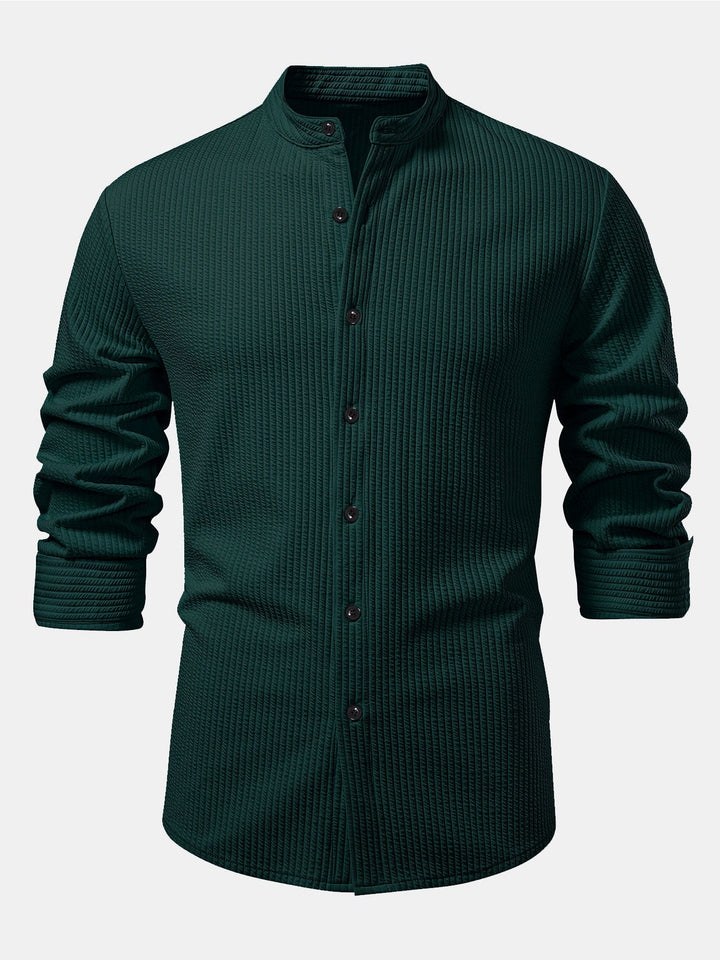 Muscle Fit Long Sleeve Ribbed Turtleneck Shirt