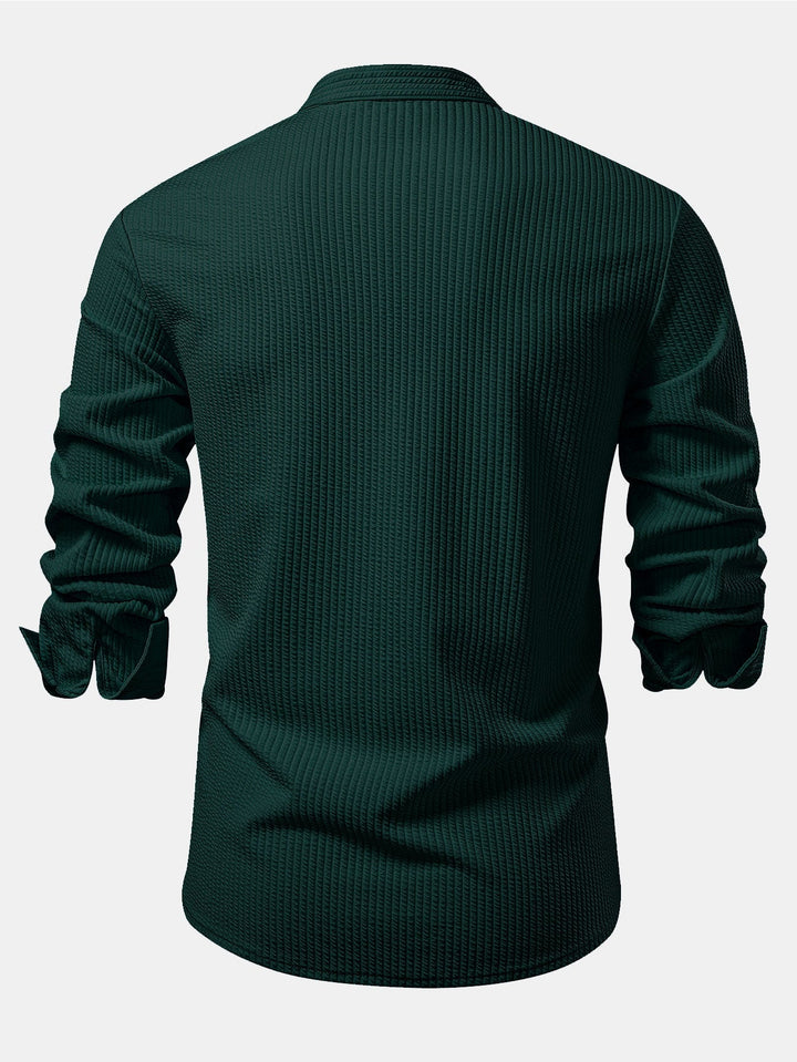 Muscle Fit Long Sleeve Ribbed Turtleneck Shirt