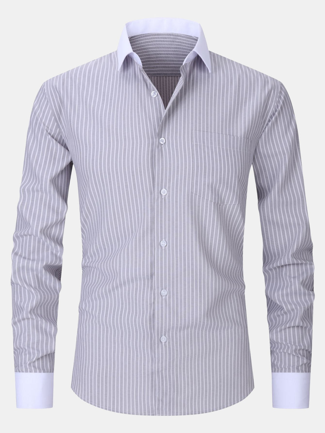 Striped Shirt with Contrast Collar
