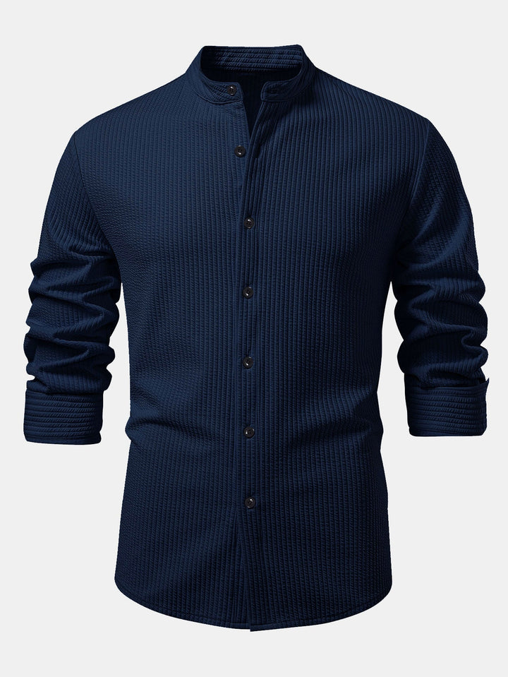 Muscle Fit Long Sleeve Ribbed Turtleneck Shirt
