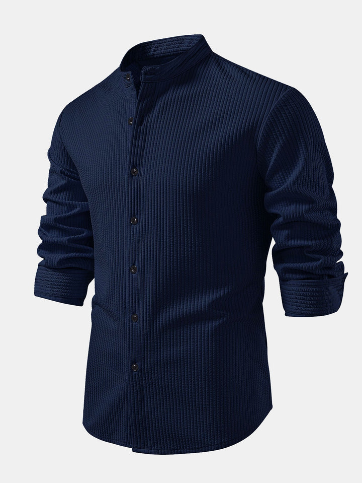 Muscle Fit Long Sleeve Ribbed Turtleneck Shirt