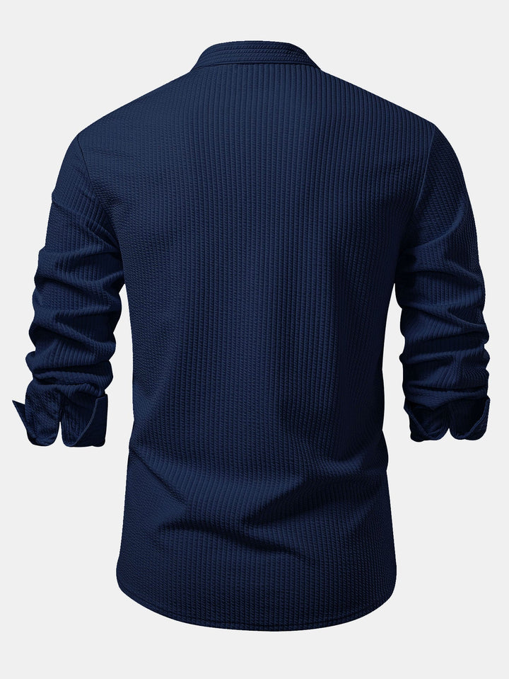 Muscle Fit Long Sleeve Ribbed Turtleneck Shirt