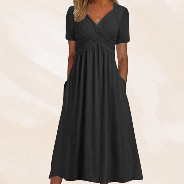 Mirella™ | Chic V-neck Dress
