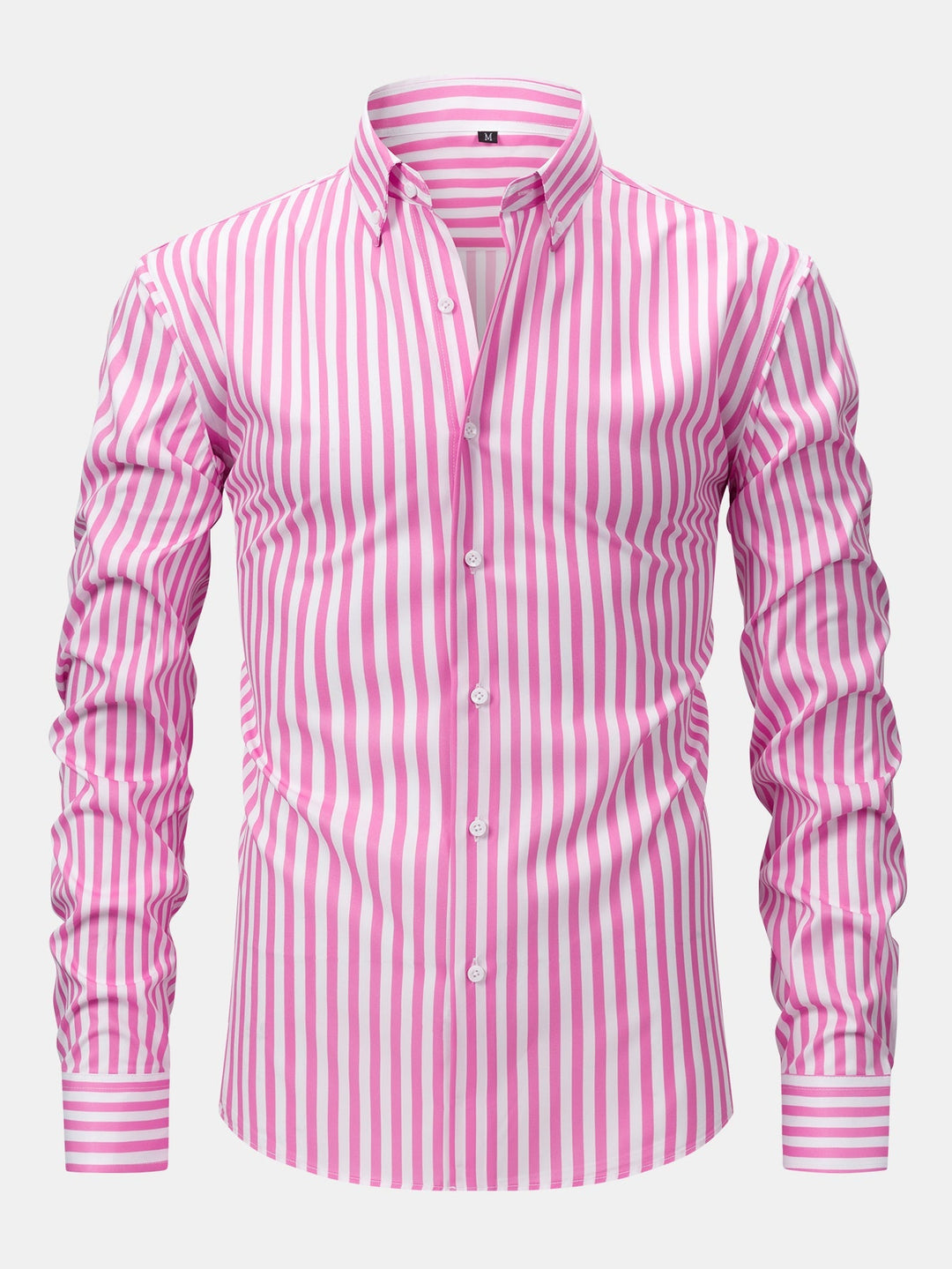 Slim Fit Tapered Pants with Buttons & Long Sleeve Striped Shirt