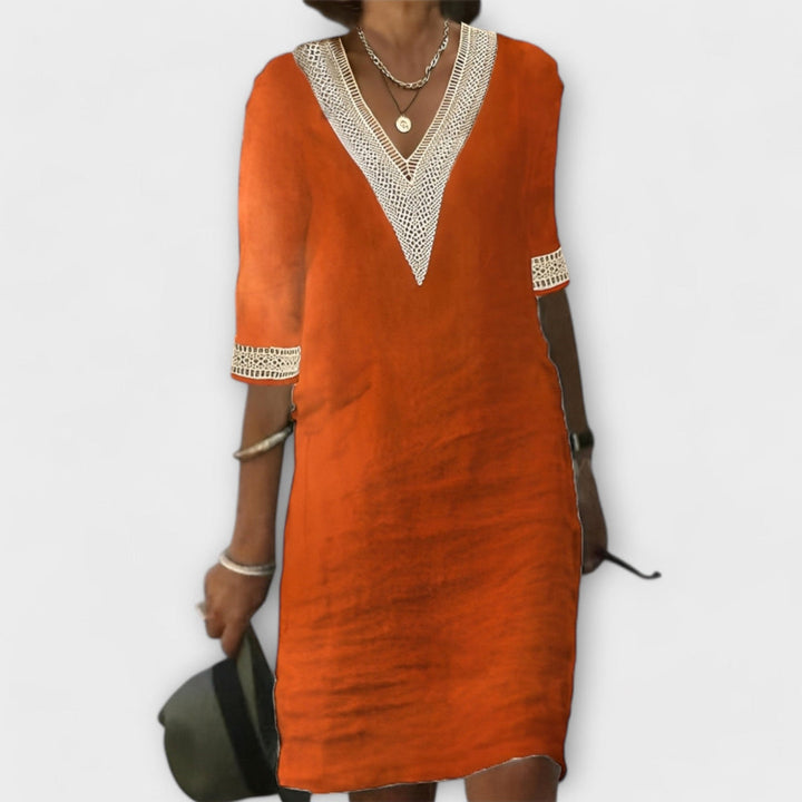 Emelia | V-Neck Dress with Boho Inspiration