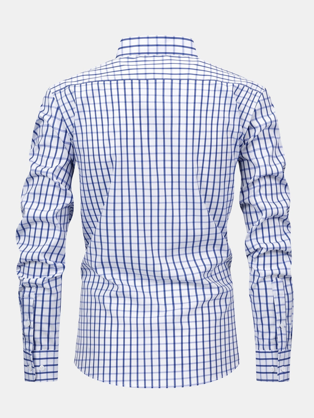 Plaid Button-Up Shirt with Long Sleeves