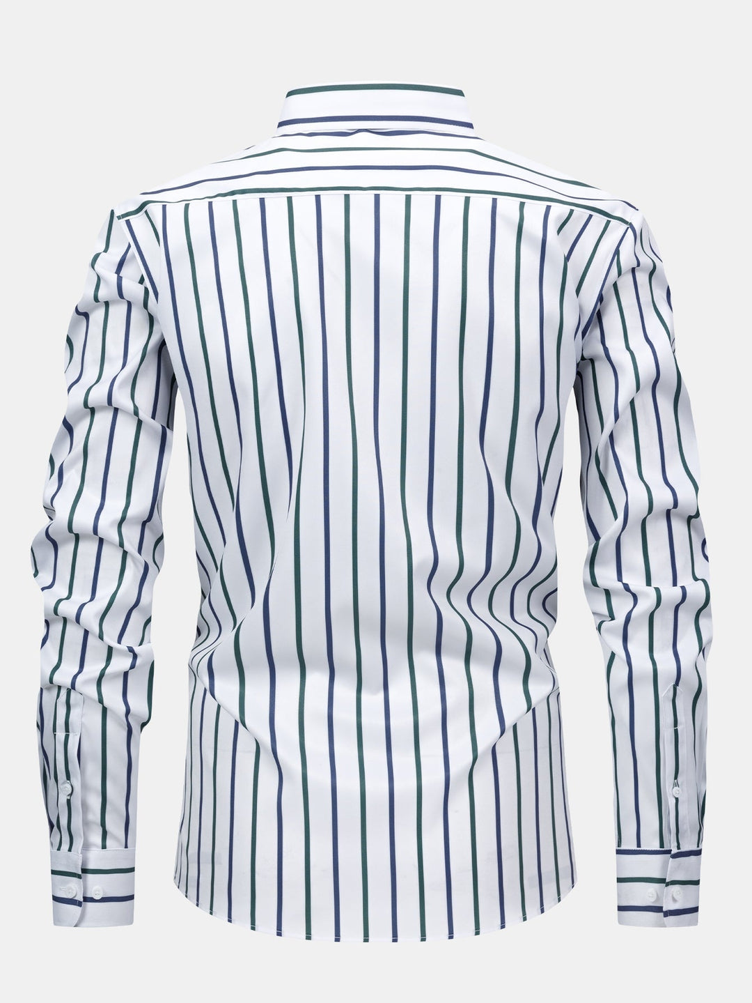 Slim Fit Tapered Pants with Buttons & Striped Long Sleeve Shirt