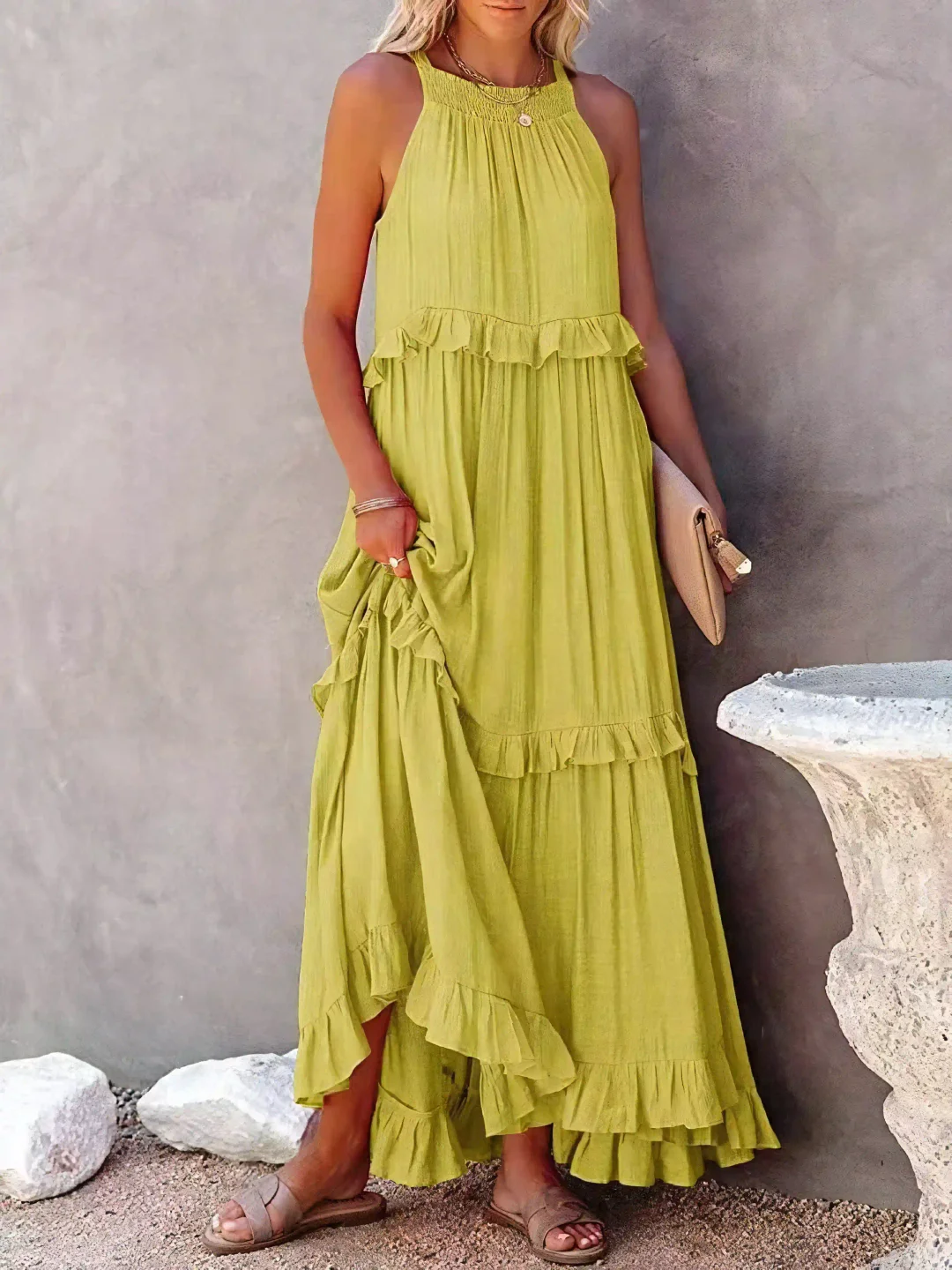 Maxi Dress with Ruffles by Elsie