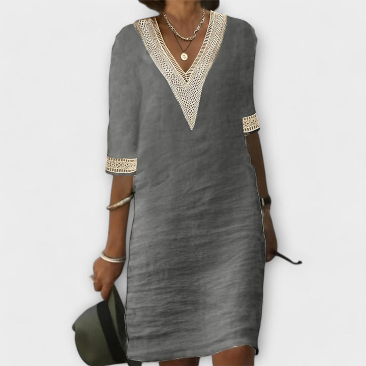 Emelia | V-Neck Dress with Boho Inspiration