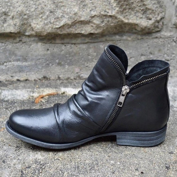 Ankle Boots in Leather with Zipper - Martine™
