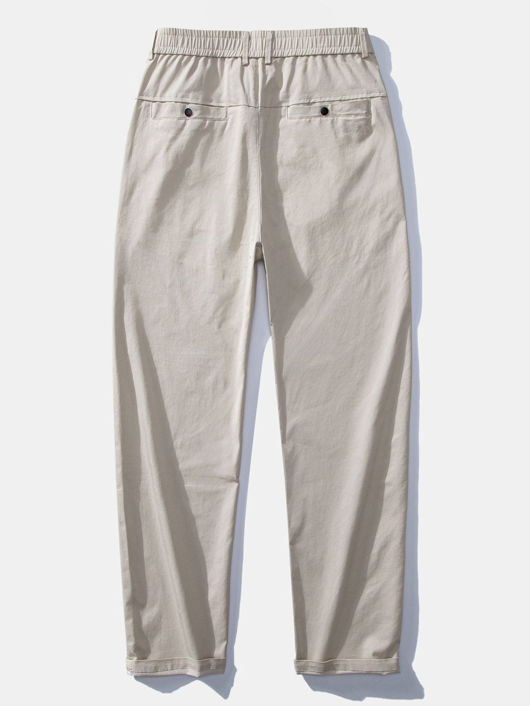 Button-Up Striped Long Sleeve Shirt & Elastic Waist Straight Leg Pants