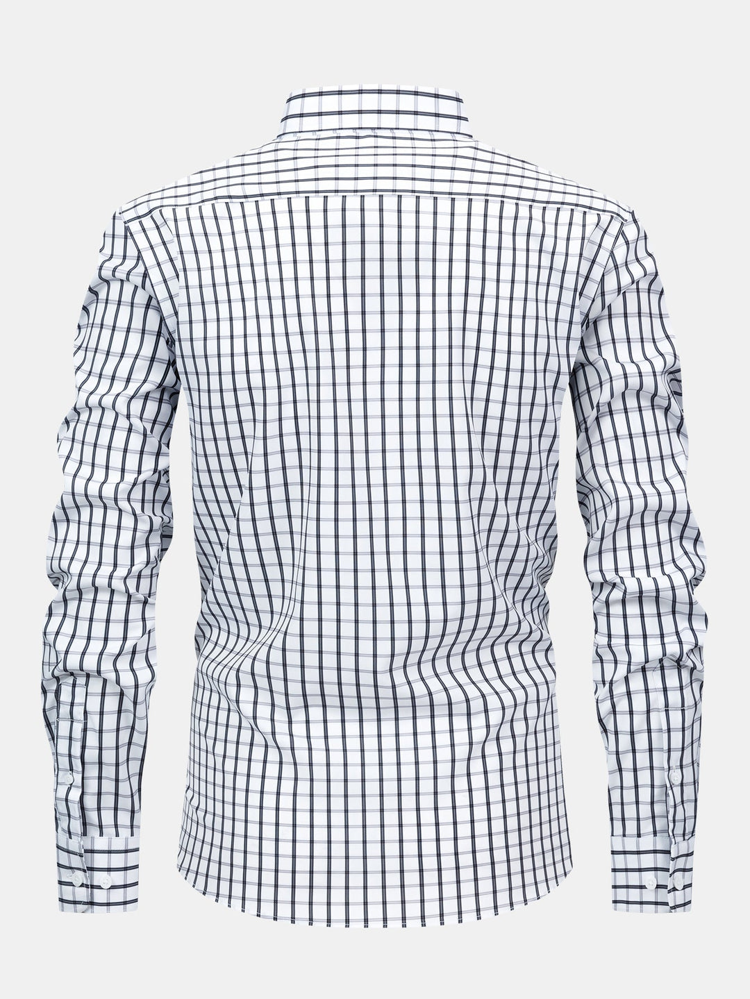 Plaid Button-Up Shirt with Long Sleeves