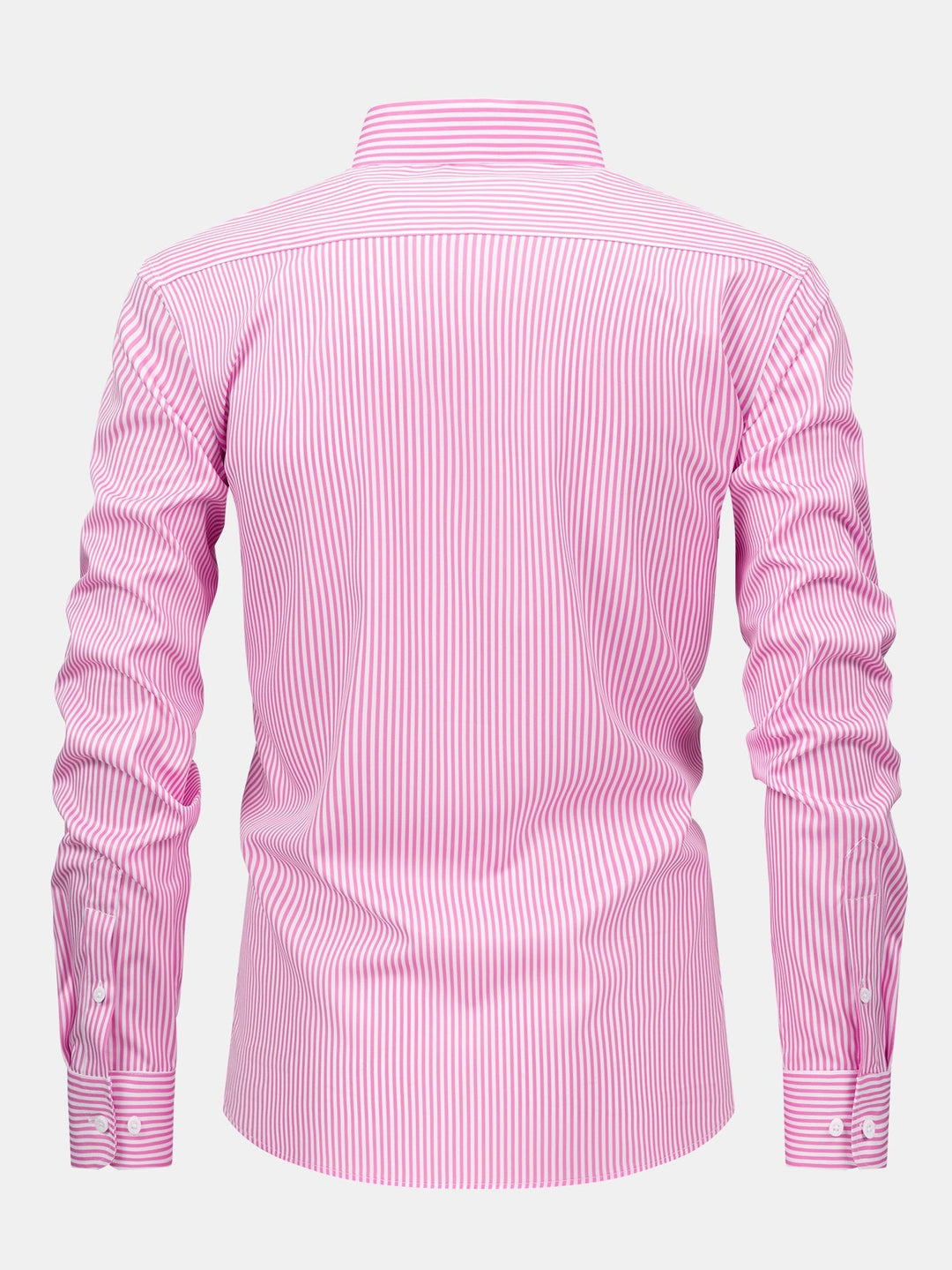Button-Up Striped Long Sleeve Shirt & Elastic Waist Straight Leg Pants