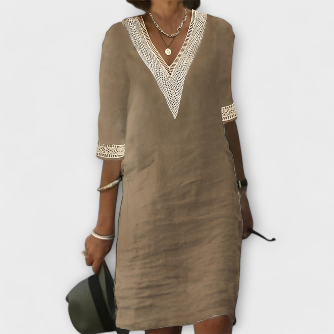 Emelia | V-Neck Dress with Boho Inspiration