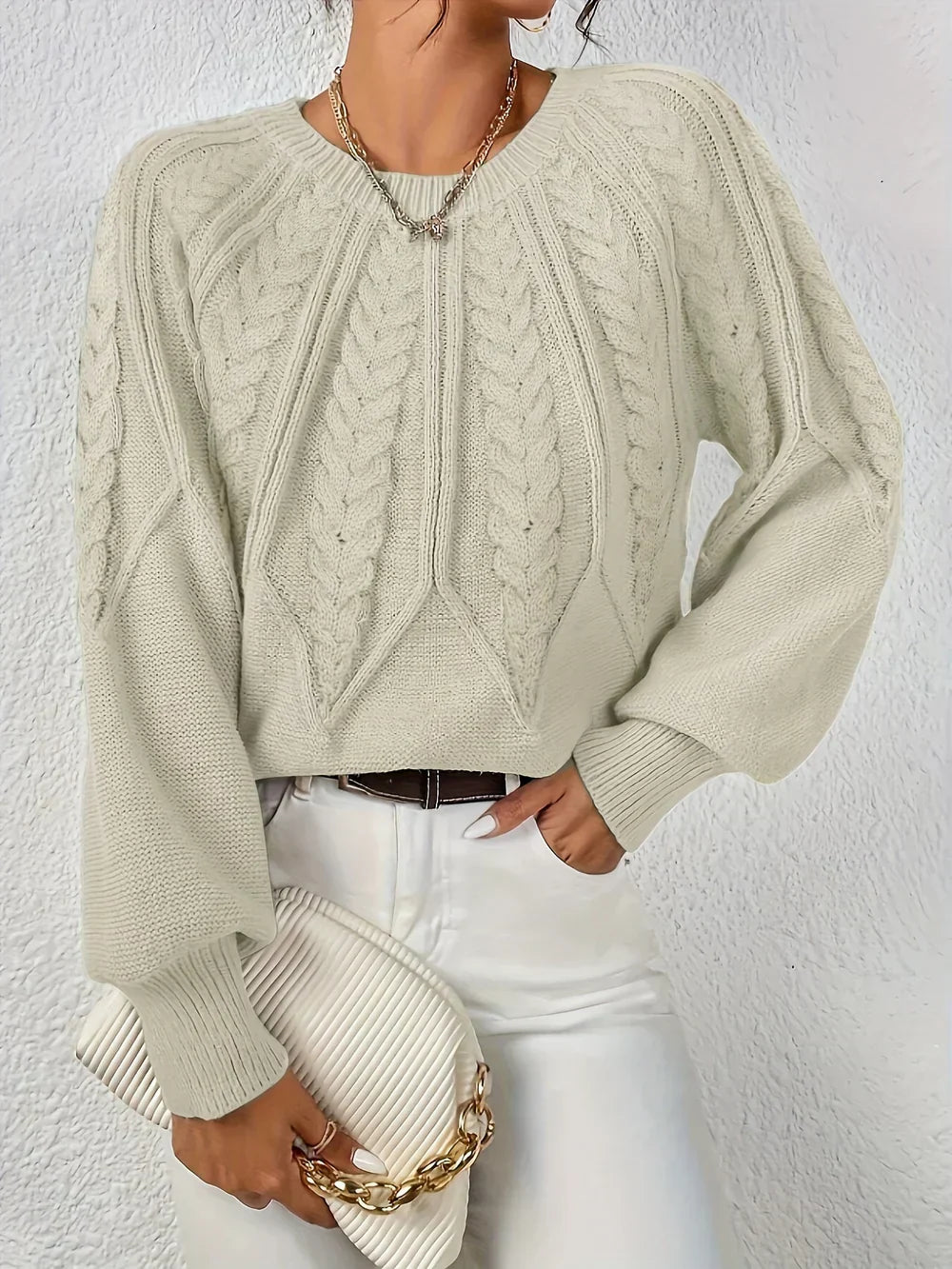 Aviora™ | Elegant Cable Knit Sweater for Casual Style