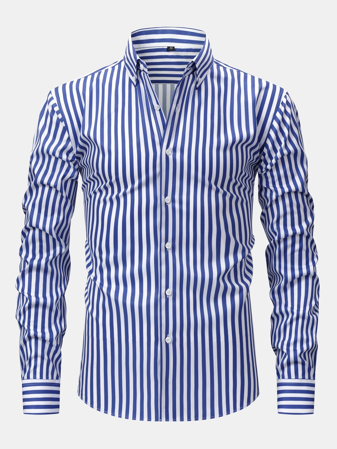 Slim Fit Tapered Pants with Buttons & Long Sleeve Striped Shirt