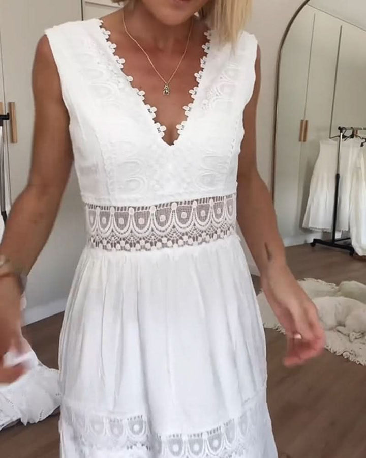 LACE V-NECK CAMI DRESS by ROSE™