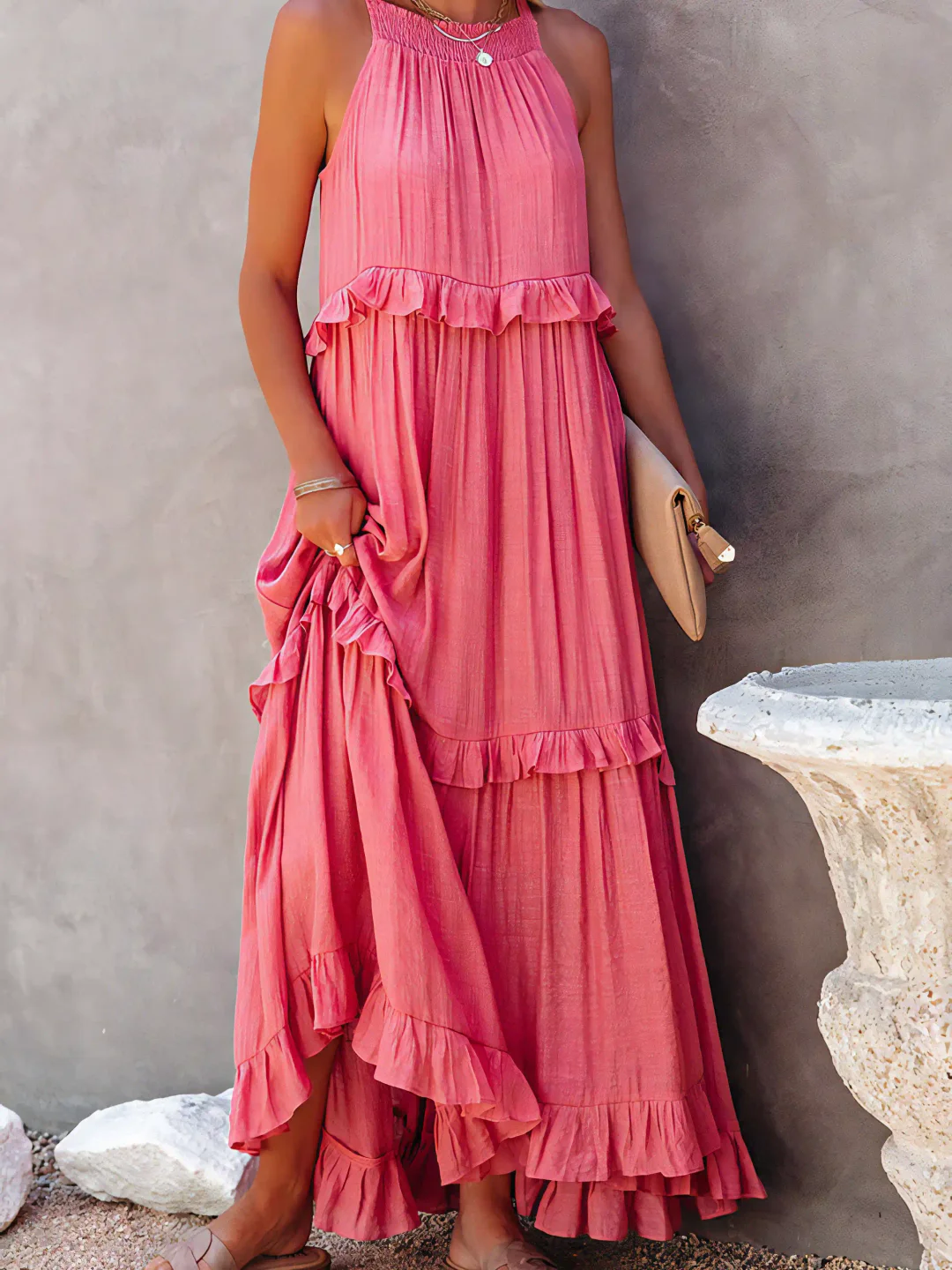 Maxi Dress with Ruffles by Elsie