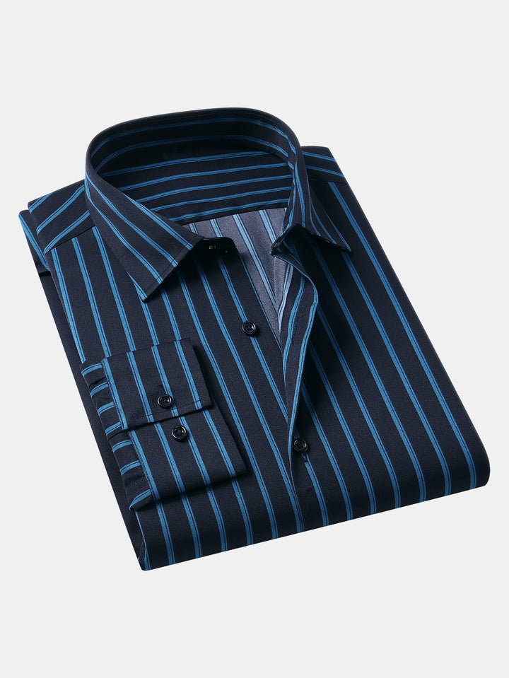 Button-Up Striped Long Sleeve Shirt
