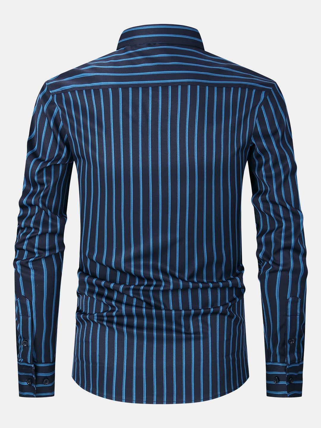 Button-Up Striped Long Sleeve Shirt