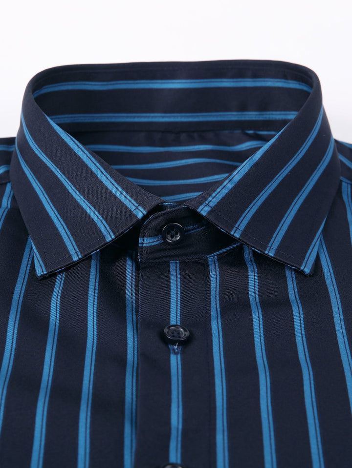 Button-Up Striped Long Sleeve Shirt