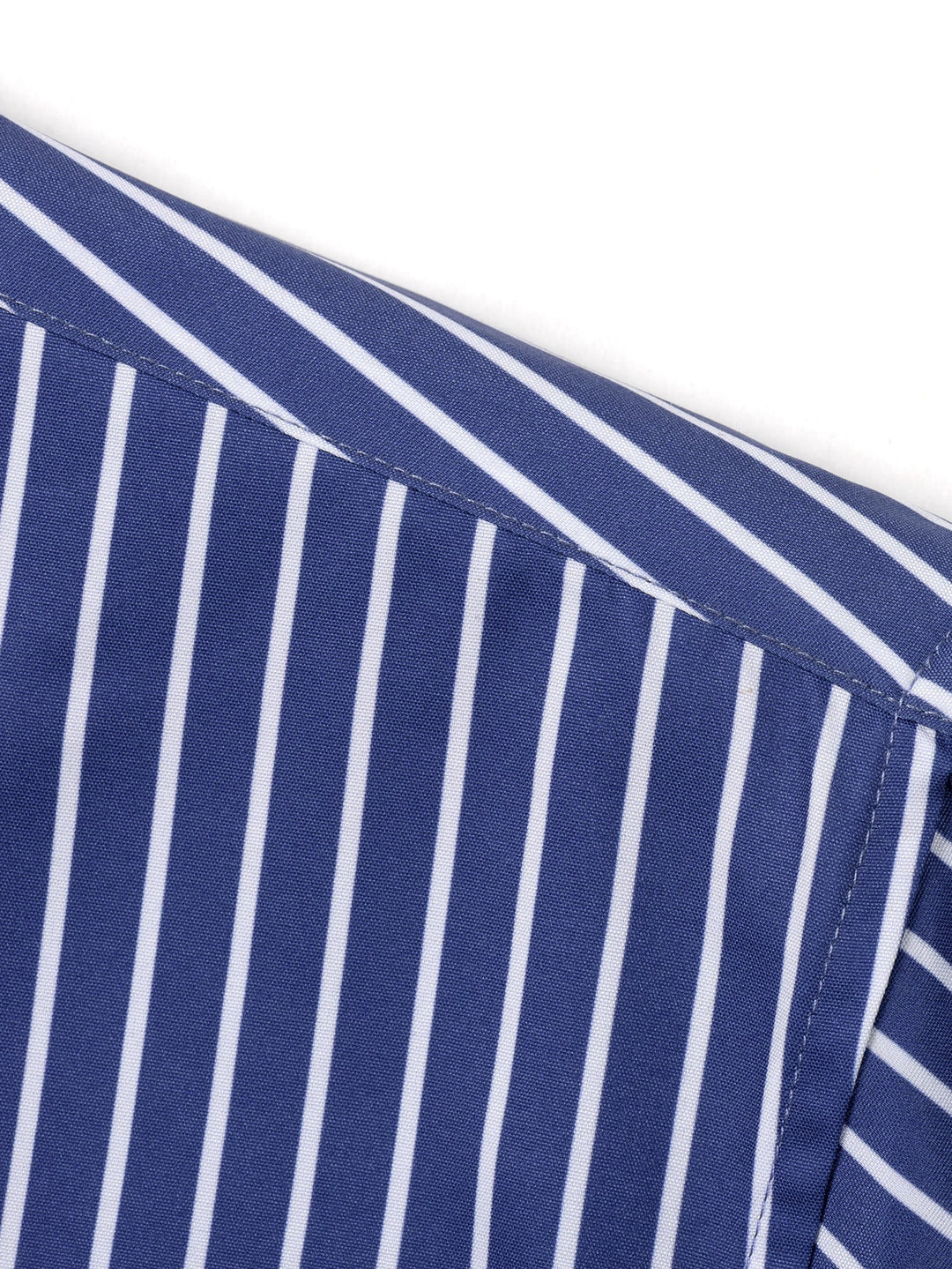 Button-Up Striped Long Sleeve Shirt and Elastic Waist Straight Pants