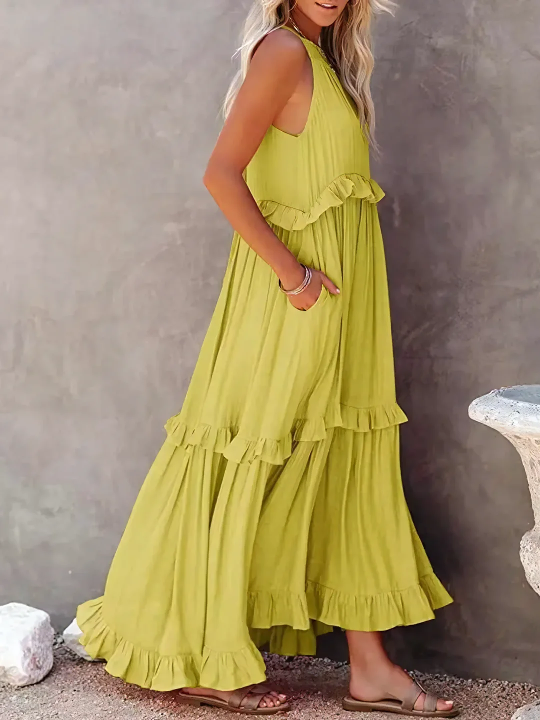 Maxi Dress with Ruffles by Elsie