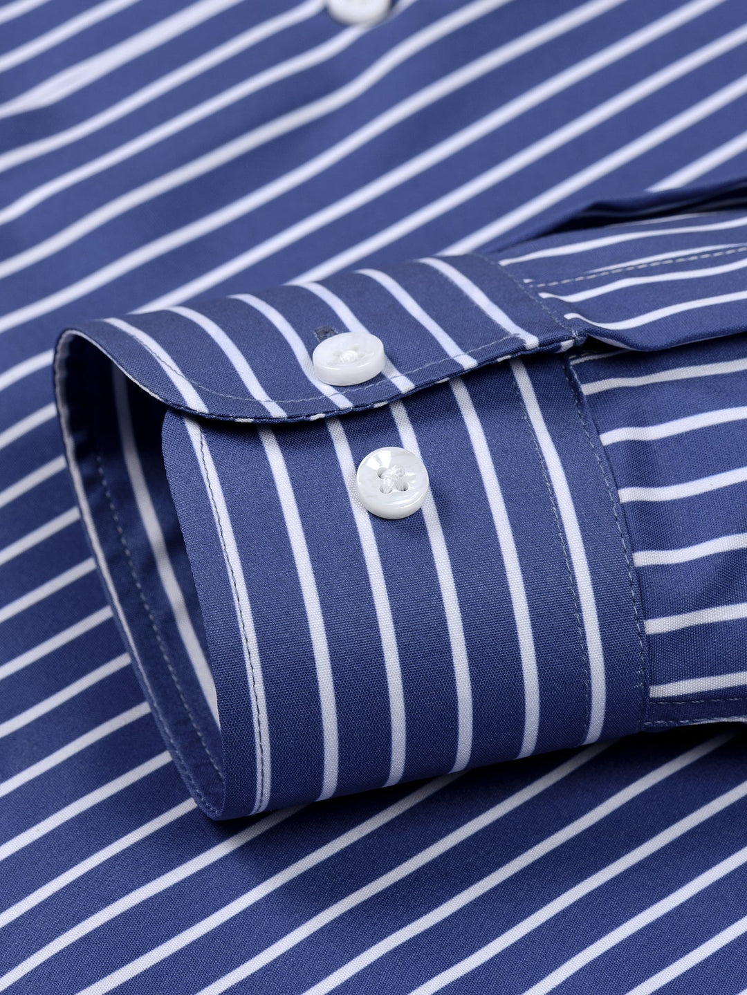 Button-Up Striped Long Sleeve Shirt and Elastic Waist Straight Pants