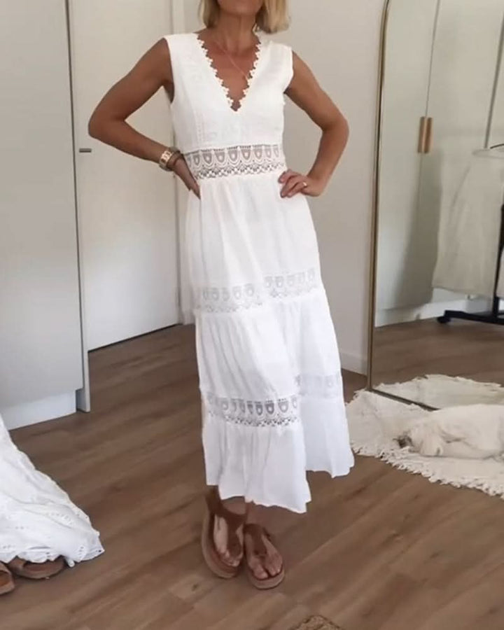LACE V-NECK CAMI DRESS by ROSE™