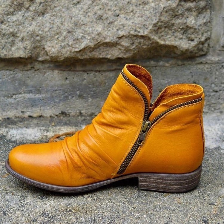 Ankle Boots in Leather with Zipper - Martine™
