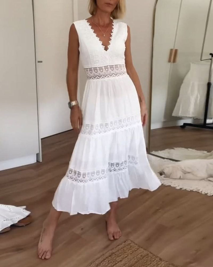 LACE V-NECK CAMI DRESS by ROSE™