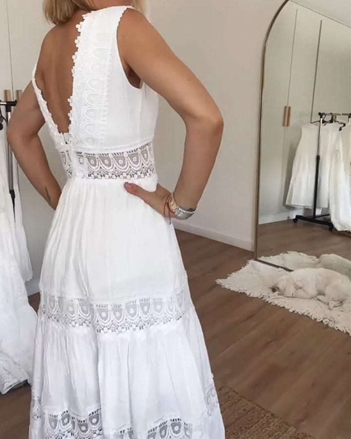 LACE V-NECK CAMI DRESS by ROSE™
